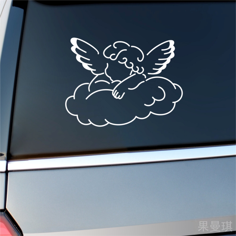Creative Car Stickers with Angel Wings, Personalized Car Triangle Window, Car Door, Rear Trunk, Windshield, Atmosphere Decoration, Trendy
