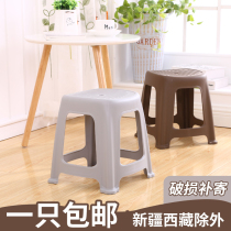 Thickened plastic stool Adult children low stool square stool Fashion household small bench Dining table stool Shoe stool chair