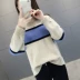 Mùa xuân 2019 mới của phụ nữ vòng cổ áo len lỏng áo len thủy triều phiên bản Hàn Quốc của áo len dài tay màu lỏng lẻo chạm đáy - Vòng cổ áo len áo len nữ zara cổ tròn Vòng cổ áo len