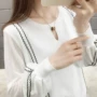 Cổ áo thấp rất cổ tích áo len nữ 2019 mới của phụ nữ mùa xuân hoang dã hoang dã lỏng áo dệt kim chạm đáy áo sơ mi nữ mỏng - Vòng cổ áo len áo len cổ cao