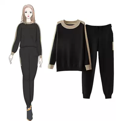 Middle-aged and elderly women's mother autumn suit women's middle-aged fat increase fat mother two-piece Foreign School Spring and Autumn loose