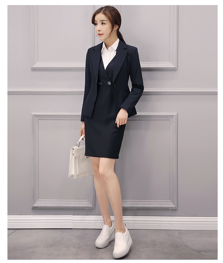 Bộ đồ vest nữ 2018 xuân hè mới phiên bản Hàn Quốc của những chiếc áo dài tay tự mặc giản dị sang trọng màu đen nhỏ phù hợp với đoạn ngắn thiết kế thời trang nữ