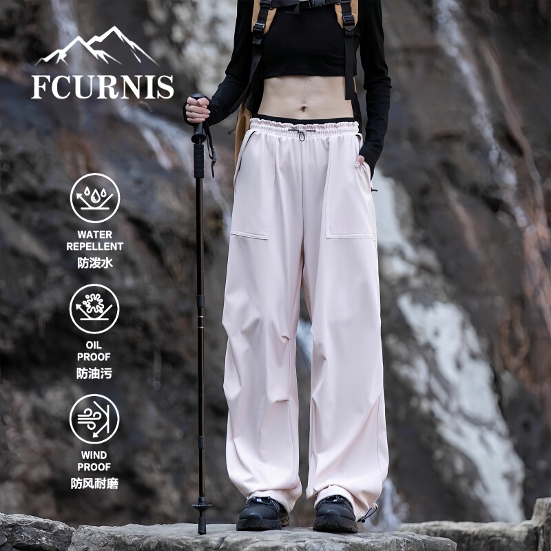 Japan Fchome New Outdoor Softshell Pants for Men and Women, Water-Repellent, Triple Protection, Fleece-Lined, Suitable for Hiking and Mountaineering in Sichuan