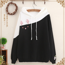 A promotion 1 Junior High School High School student sweater hooded spring and autumn cute coat head loose top plus velvet womens clothing