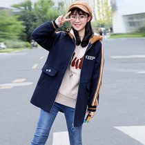 A promotion 1 Junior High School High School students cotton clothes with hats autumn and winter clothes thick coat medium long cotton padded jacket warm womens clothing
