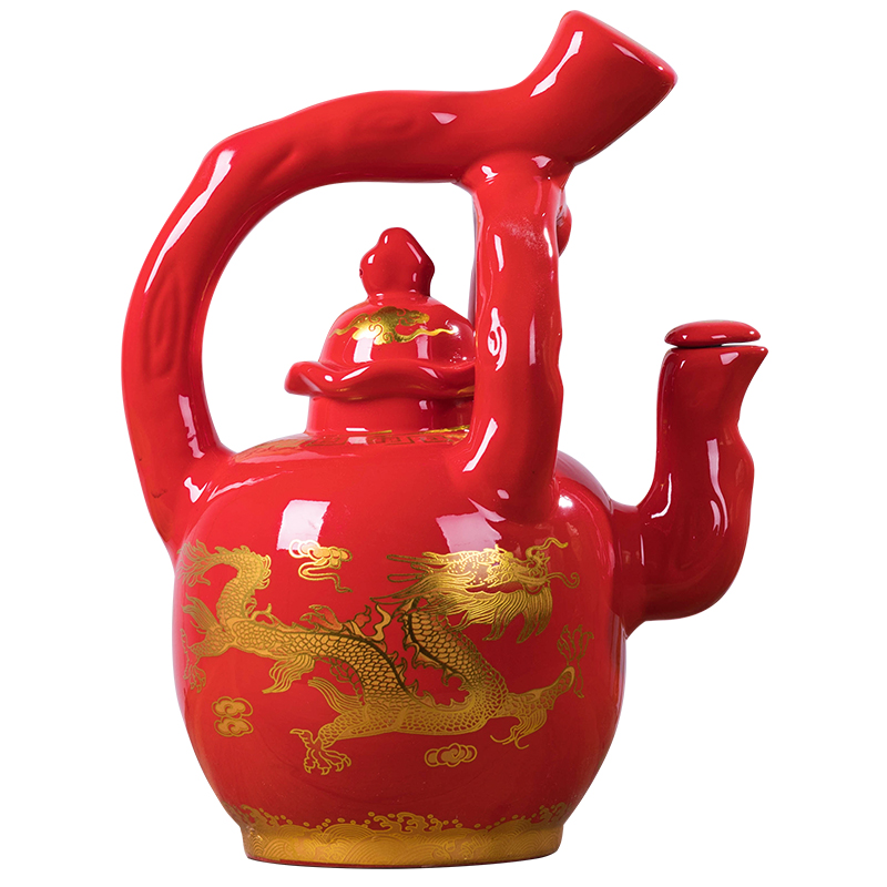 Creative hip 5 jins of 10 jins to jingdezhen ceramic jar with antique teapot seal wine bottle