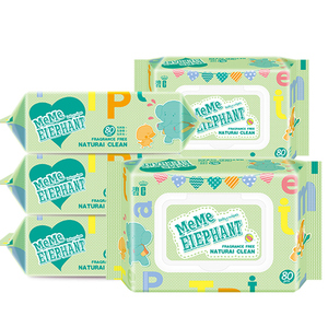 13.9元包邮 碧c 婴儿手口湿巾 80抽*5包