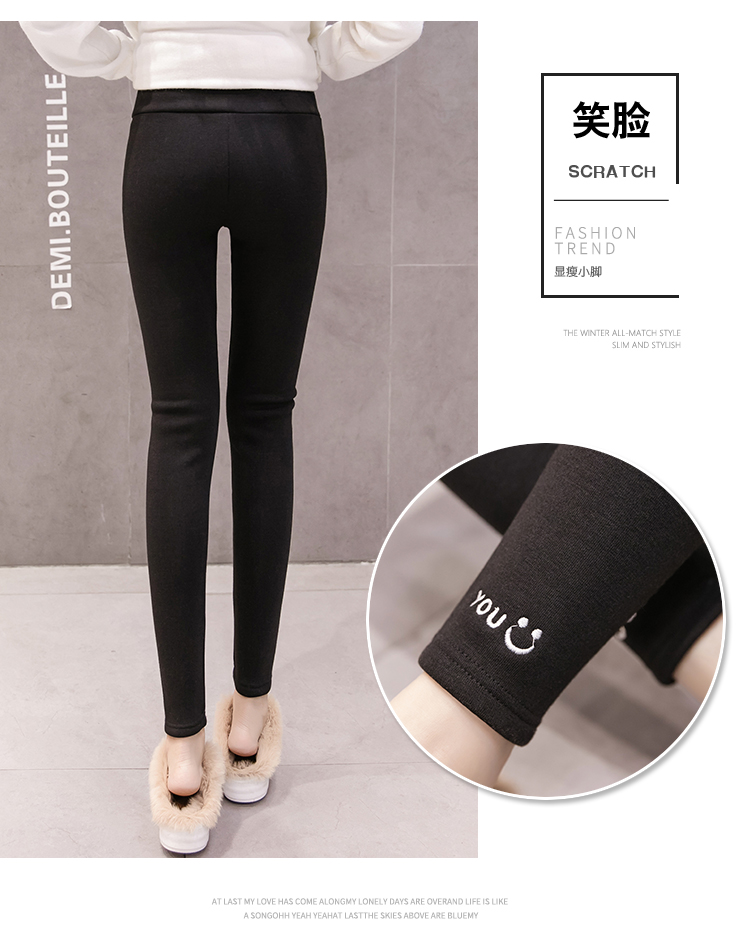 Quần legging bà bầu mùa thu đông cộng với nhung ấm bụng nâng quần thời trang mẹ 2018 phiên bản Hàn Quốc của những chiếc chân nhỏ dày mặc quần quần bầu cotton