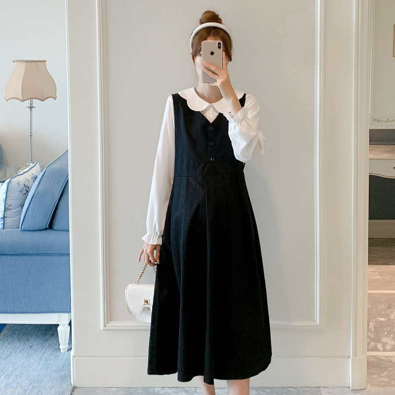 Anti-radiation maternity dress autumn pregnancy clothes invisible silver fiber apron fashion mid-length dress