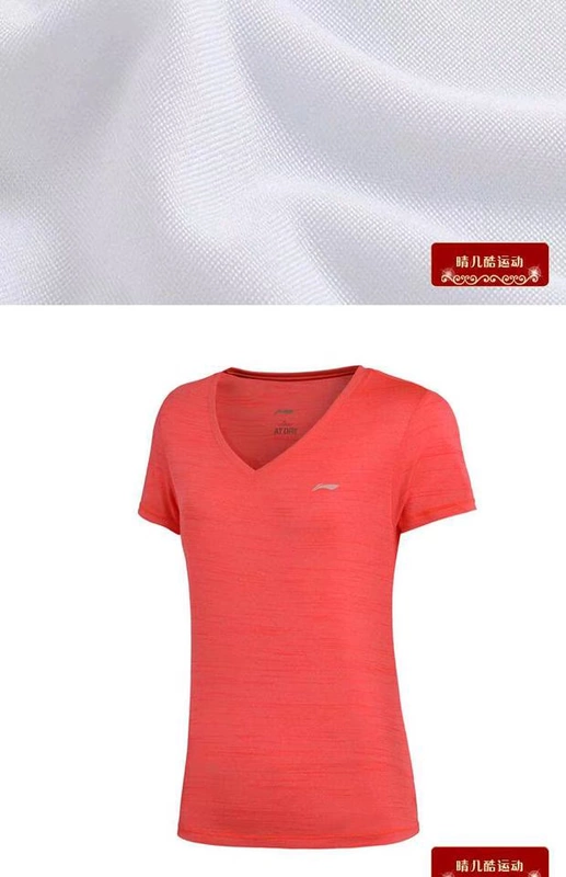 Áo sơ mi nữ chính hãng Li Ning 17 Áo sơ mi mùa hè khô nhanh Áo thun nữ Áo phông nữ ATSM146-1-2 - Áo polo thể thao