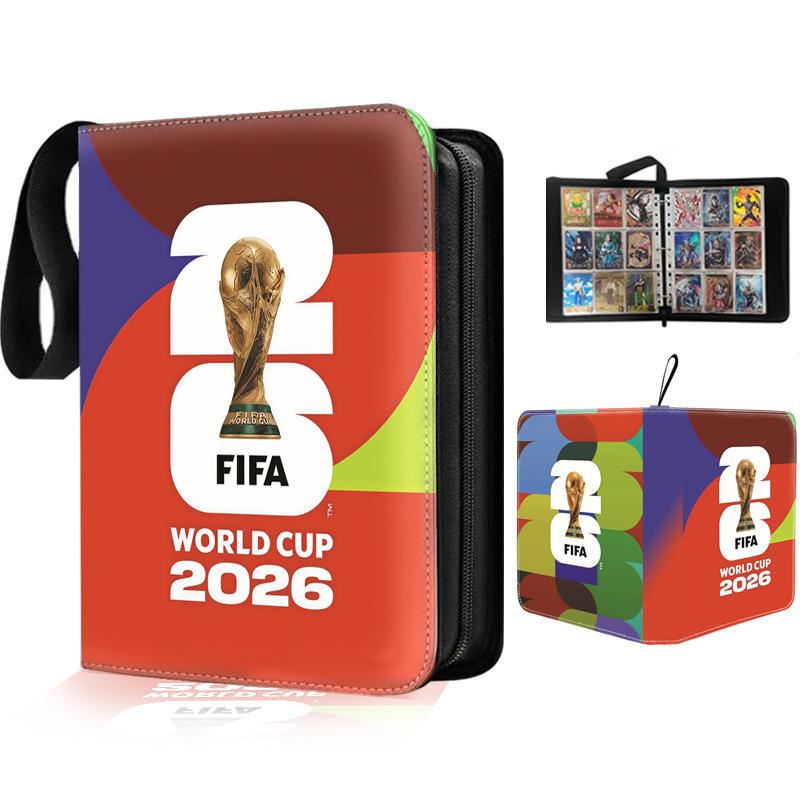 2026 World Cup Football Merchandise Card Album Four-Grid Leather Zipper Card Holder Collectible Card Pendant Set