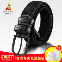 Scarecrow Belt Mens Tide Young Student Pin Button Canvas Belt Female Korean Joker Toal Jeans Belt