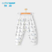 Cotton shop baby pants spring and autumn and winter thin cotton warm pp pants Cartoon mens and womens baby pants autumn