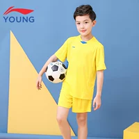 Bộ bóng đá Li Ning Bộ đồ trẻ em cho bé trai thể thao 2019 Mùa hè Mới khô nhanh cho trẻ em Bộ đồ ngắn tay Bộ hai mảnh - Phù hợp với trẻ em quần áo be trai sành điệu