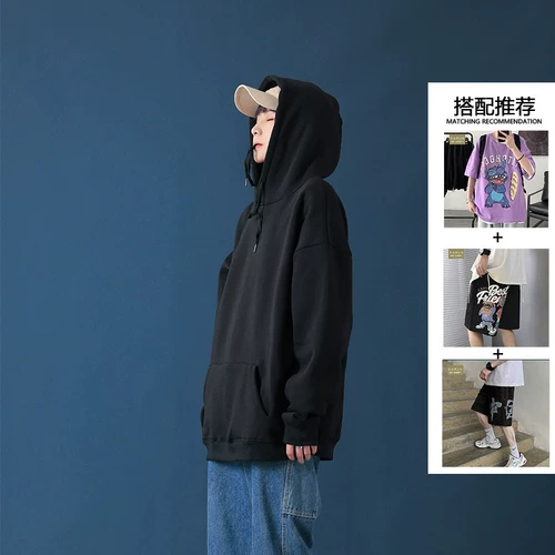 Цветная утепленная демисезонная толстовка с капюшоном для школьников, оверсайз, большой размер