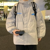 Черный зимний удерживающий тепло пуховик с капюшоном для влюбленных, в американском стиле, увеличенная толщина