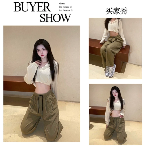 Летние ретро штаны, свободный прямой крой, в американском стиле, большой размер