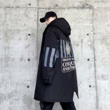 Длинная толстовка с капюшоном, мужской демисезонный пуховик, куртка, в американском стиле, средней длины, оверсайз, большой размер