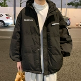 Черный зимний удерживающий тепло пуховик с капюшоном для влюбленных, в американском стиле, увеличенная толщина