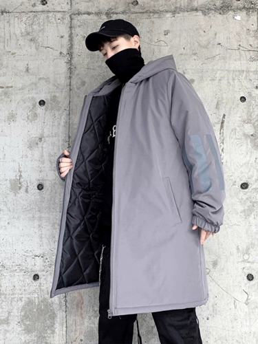 Зимняя модная куртка с капюшоном, США, средней длины, увеличенная толщина, оверсайз