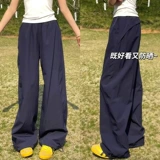 Мужские летние спортивные штаны для отдыха, в американском стиле, высокая талия, свободный прямой крой