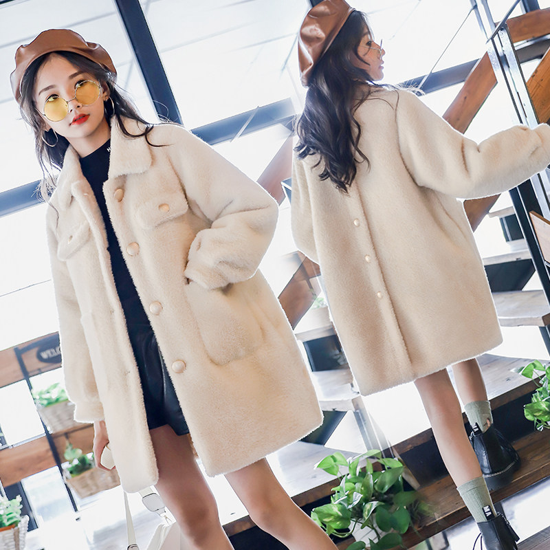 Girl 2021 Winter New Foreign Pie Han Edition 12 Children Thickened Fur Coats Water Mink Velvet Big Clothes Big Boy 15