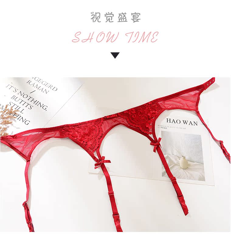 Châu Âu và Mỹ gợi cảm trong suốt thêu ren nữ garter set với vớ phối cảnh vui vẻ kích thước lớn màu đen cám dỗ - Nịt Tất quần tất nịt chân