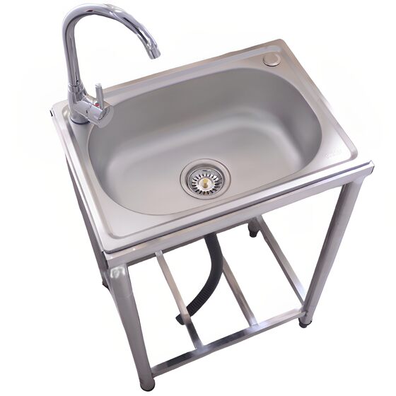 不锈钢水槽厨房家用洗菜盆单槽简易水池洗菜池带支架洗碗槽洗手盆