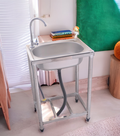 不锈钢水槽厨房家用洗菜盆单槽简易水池洗菜池带支架洗碗槽洗手盆