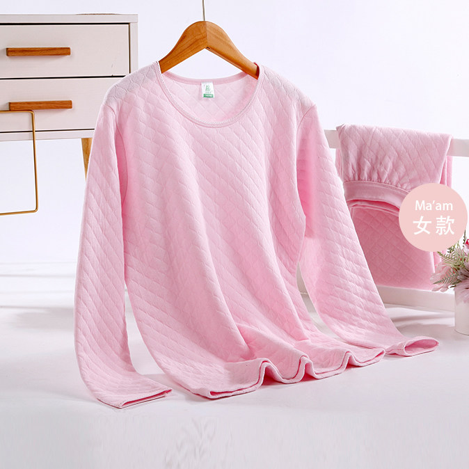 Pure Cotton Autumn Clothing Sanitary Pants Men Suit Ab Triple Layer Thickened Clip Cotton Loose Large Size Mid Aged Lady Fever Coat