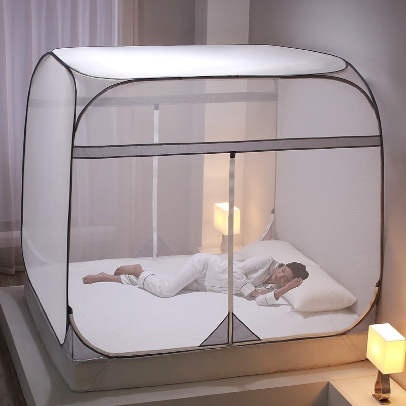 Bed nets 2022 new advanced summer children anti-fall plus thick thickened bracket rod 1 8m1 5 m free of installation 3