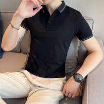 Short sleeve T-shirt mens trend 2021 summer thin polo shirt Korean lapel ins business casual slim top