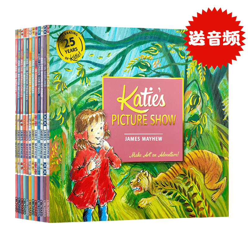 Katie's Cultural Art Journey 12-Volume Complete Set of Original English Picture Books Katie and the Sunflowers and Other Tales, a Children's Art and Culture Enlightenment English Reading Material That Takes You into the Book's Art Museum