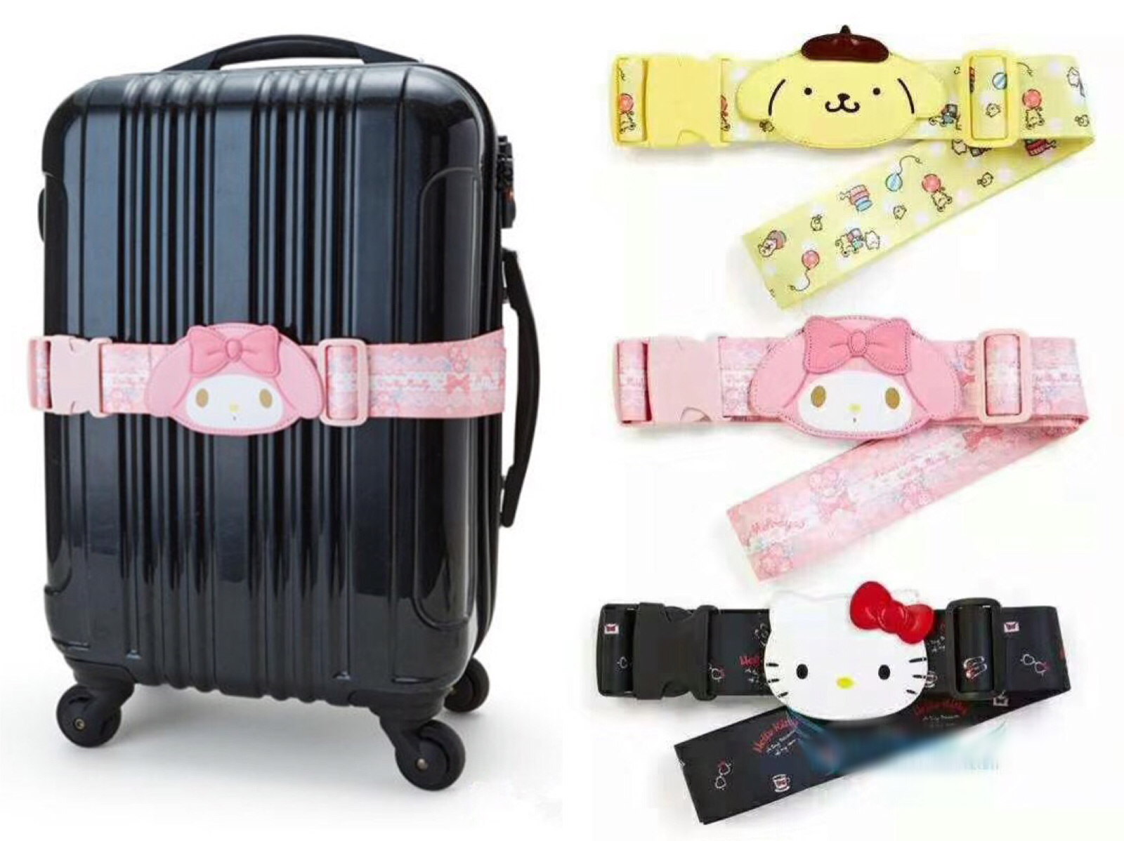 Cute beauty Letti pudding dog suitcase bundled with suitcase Suitcase Reinforcement with Entrusted Reinforcement Rope Packing Rope