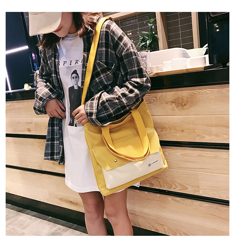 Túi vải nữ phiên bản tiếng Hàn của túi đeo vai ulzzang của nữ sinh viên nữ túi mua sắm dung lượng lớn Túi Sen Messenger - Túi xách nữ tui xach nu