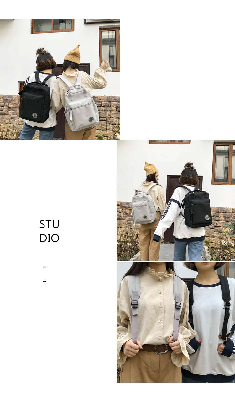 Bf gió túi nữ Sen ba lô Phiên bản Hàn Quốc của học sinh trung học Harajuku ulzzang vải ba lô đường phố đơn giản - Ba lô balo đi học nữ cấp 1