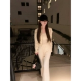 Наоао богатая женщина ежедневно осень и зимняя шляпа -Коллар двух версий клетчатого клетчатого свитера Кардигана Кардигана