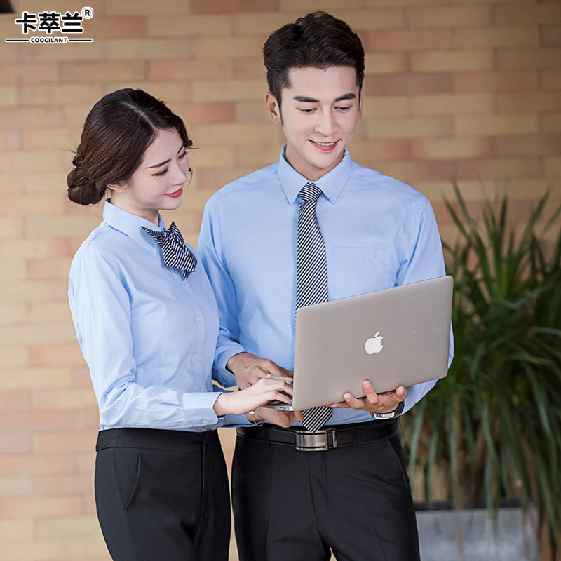 High-end shirt men's and women's same style business wear business formal work clothes shirt suit corporate white-collar work clothes - Taobao