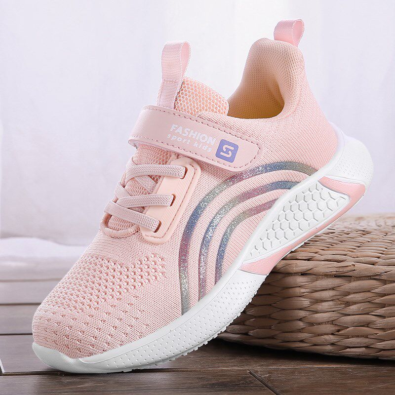 Pull back girls' shoes 2020 autumn new breathable mesh little girl children's mesh shoes spring and autumn girls' sports shoes