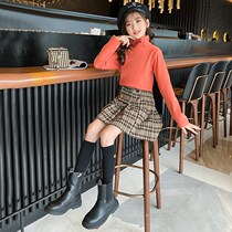 Lashabelle girls autumn winter high collars undershirt 2021 new Korean version 100 lap T long sleeves CUHK Scout