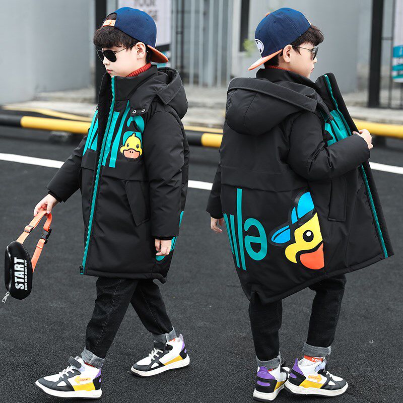 Balabah children's clothing boys' cotton-padded clothes winter clothes 2020 new thickened children's down cotton-padded jacket mid-length and large