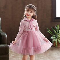 Lashabelle girls winter clothing dress 2021 new gush skirt foreign air princess skirt autumn winter child winter dress