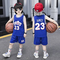Huili childrens basketball suit set Boys Primary School students training competition printing team uniforms big boys and women breathable Sports