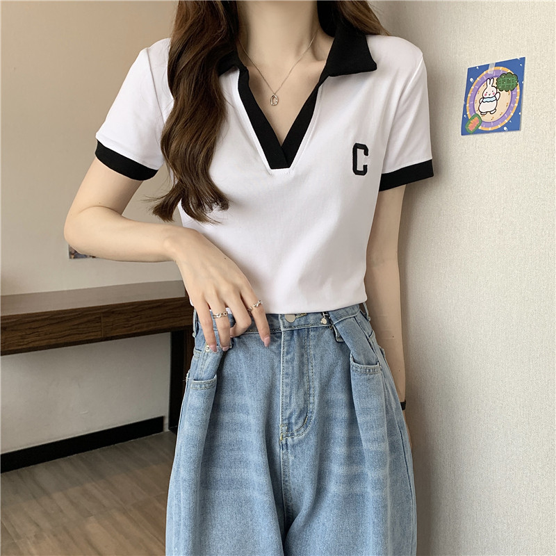 短袖T恤女夏2026年新款时尚百搭设计感大码胖mm气质polo上衣ins潮