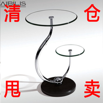 Special price Fashion simple tempered glass small coffee table Telephone stand Sofa corner a few sides a few circles a few small round table ideas