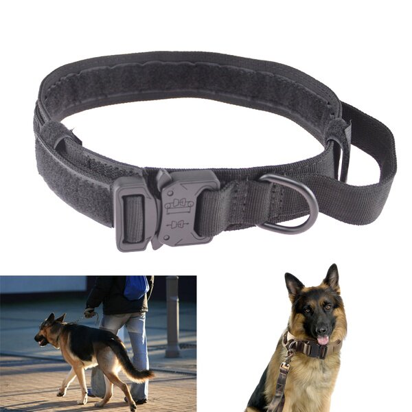 Pet collar dog traction tactical military dog ​​medium and large dog golden retriever German Shepherd Cathrow Doberman high bullfighting collar