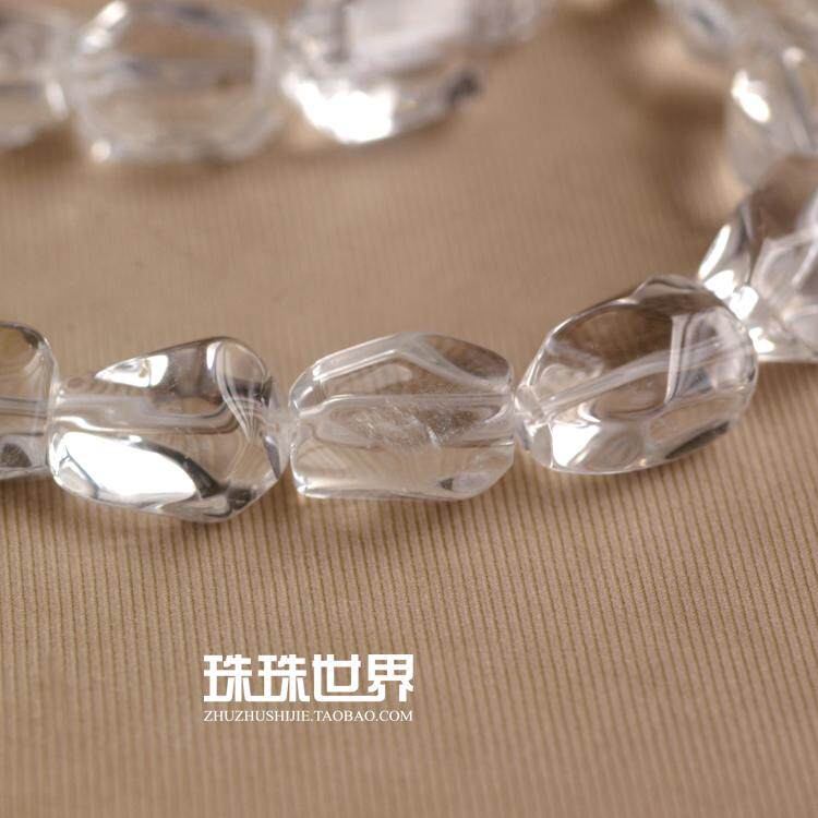 珠珠世界白水晶散珠白水晶隨形刻面白水晶原石白水晶手錬配件
