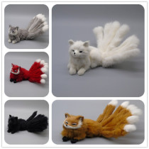 Simulation Nine-Tailed Fox Wool Suede Toy Model Home Pendulum Children Gift Pet Fox Animal