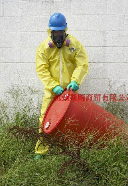雷克兰凯麦斯1防护服CT1S428E防化服防酸碱化学品带帽连体防尘服