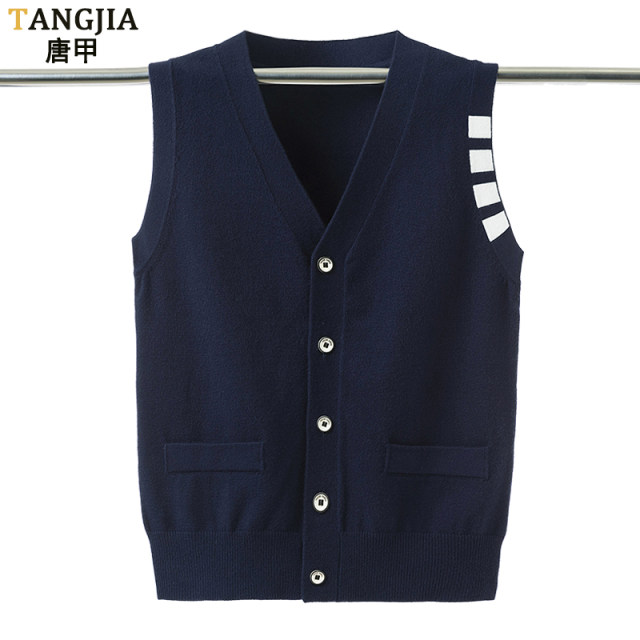 Knitted cardigan sweater vest ຜູ້ຊາຍແບບເກົາຫຼີຂອງໄວຫນຸ່ມ vest cardigan ນັກສຶກສານອກໃສ່ໃນວິທະຍາໄລແນວໂນ້ມ vest vest